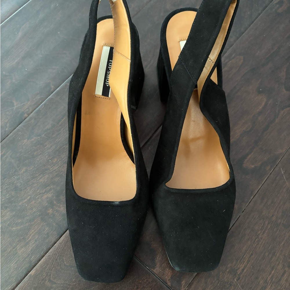 Topshop Black Suede Heels